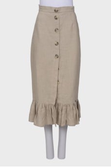 Linen skirt with buttons