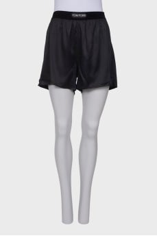 Silk black shorts