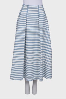 Horizontal striped maxi skirt