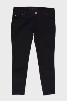 Black straight fit trousers