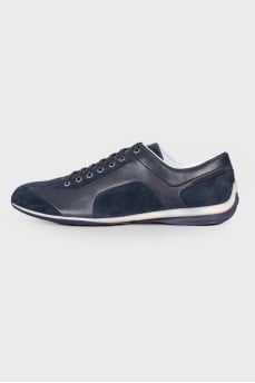 Men's mixed leather sneakers