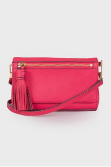 Raspberry clutch with tassel
