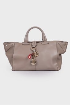 Graphite leather bag