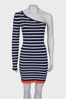 Off-the-shoulder striped dress