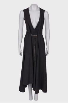 Black striped maxi dress