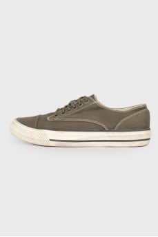 Textile green sneakers
