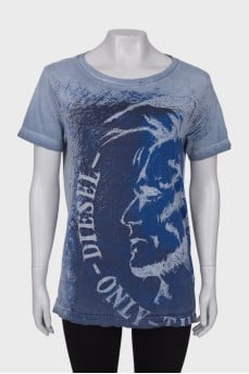 Blue print T-shirt
