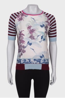 Wool and silk T-shirt