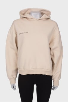 Padded hoodie with slogan