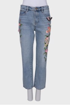 Blue jeans with tag