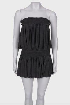 Dark grey romper with drapery 