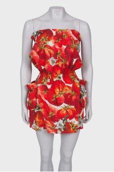 Bandeau dress in print