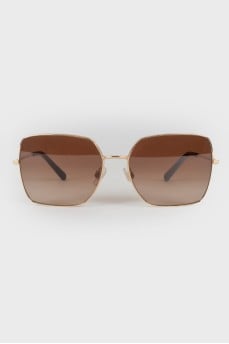 Gold rectangular sunglasses 
