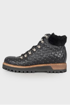 Insulated boots with rhinestones