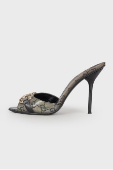 Mules Crystal Lame Hollywood Horsebit
