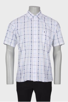 Men's white plaid shirt