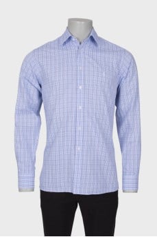 Men's blue checked shirt