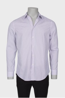 Men's white printed shirt