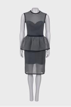 Mesh peplum dress