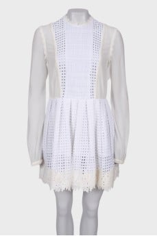 Openwork white dress
