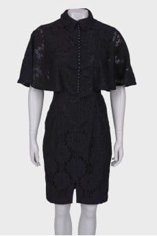 Lace dress with cape