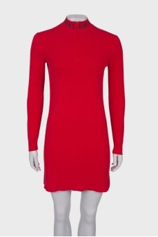 Red long sleeve dress