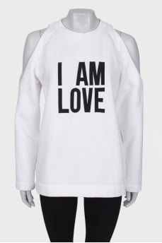 White off shoulder sweatshirt