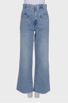 Blue palazzo jeans with tag