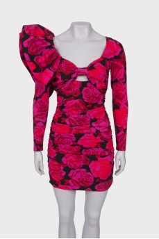 Mini dress with frill
