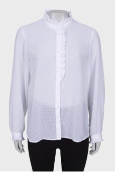 Sheer shirt with frill