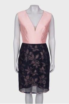 Two tone V-neck dress