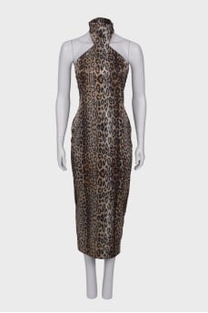 Maxi dress in animal print