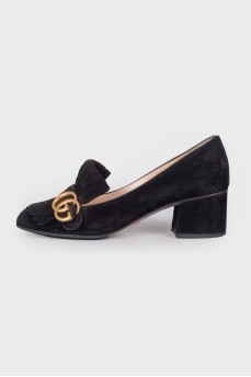 Fringed suede pumps