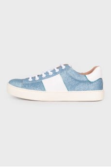 Light blue glitter sneakers
