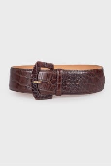 Dark brown leather belt 