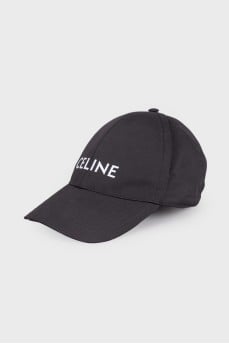 Black cap with brand logo