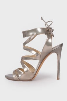 Silver strappy sandals 