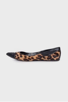 Pony leather ballerinas