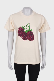 Beige print T-shirt