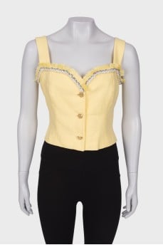 Linen top with baroque