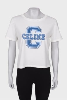 White T-shirt with brand logo