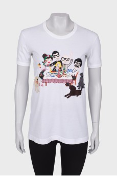 White T-shirt with patches