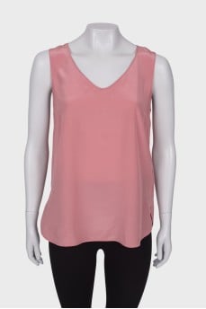 Loose silk tank top