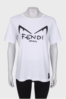 White T-shirt with black logo
