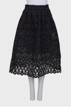 Patterned midi skirt