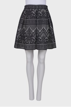 Patterned pleated skirt