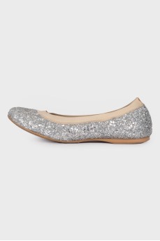 Textile ballerinas decorated with sequins