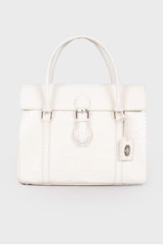 Embossed satchel bag