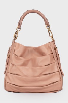 Draped leather bag