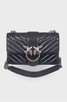 Quilted bag with silver hardware 